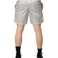 Silver Polyester Drawstring Men Shorts Swimwear