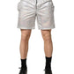 Silver Polyester Drawstring Men Shorts Swimwear