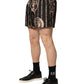Black Roman Coin Print Swim Shorts Swimwear