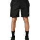 Black Polyester Drawstring Men Shorts Swimwear