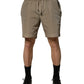Brown Nylon Drawstring Swim Shorts Swimwear