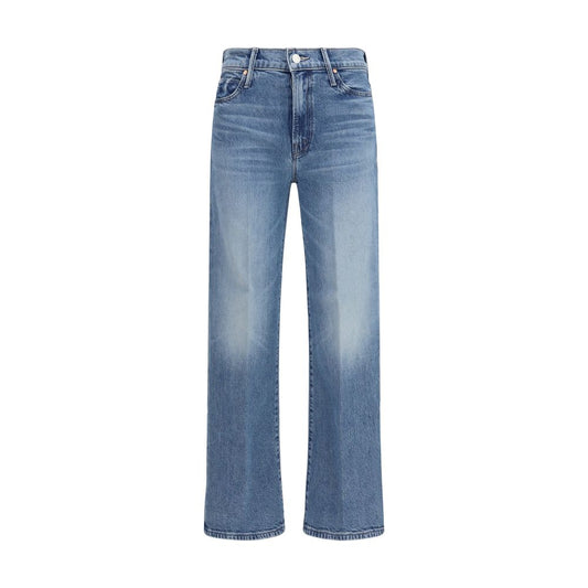 Blue Cotton Straight-Leg Jeans