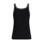 Black Cotton Sleeveles T-Shirt