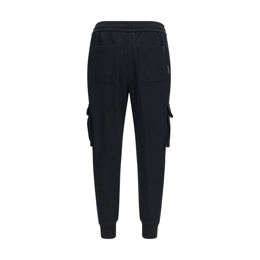 Black Cotton Casual Pants