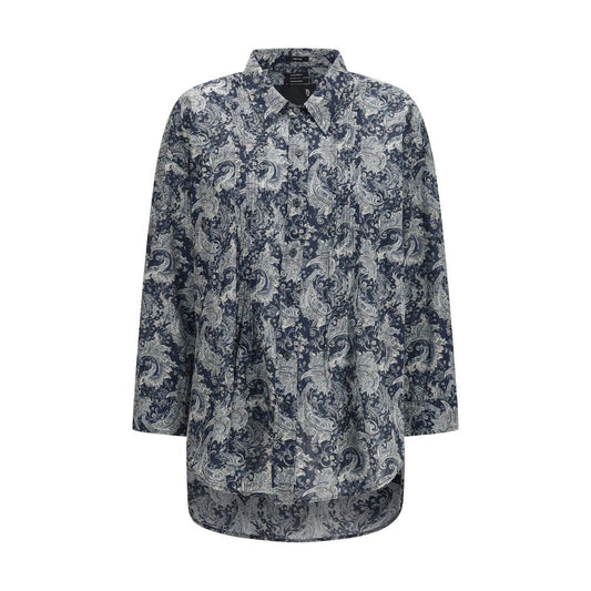 Blue Cotton Pattern Shirt