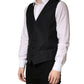 Black Wool Single Breasted Men Waistcoat Vest