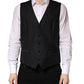 Black Wool Single Breasted Men Waistcoat Vest