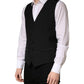 Black Wool Single Breasted Men Waistcoat Vest