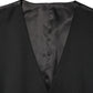 Black Wool Single Breasted Men Waistcoat Vest