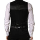 Black Wool Single Breasted Men Waistcoat Vest