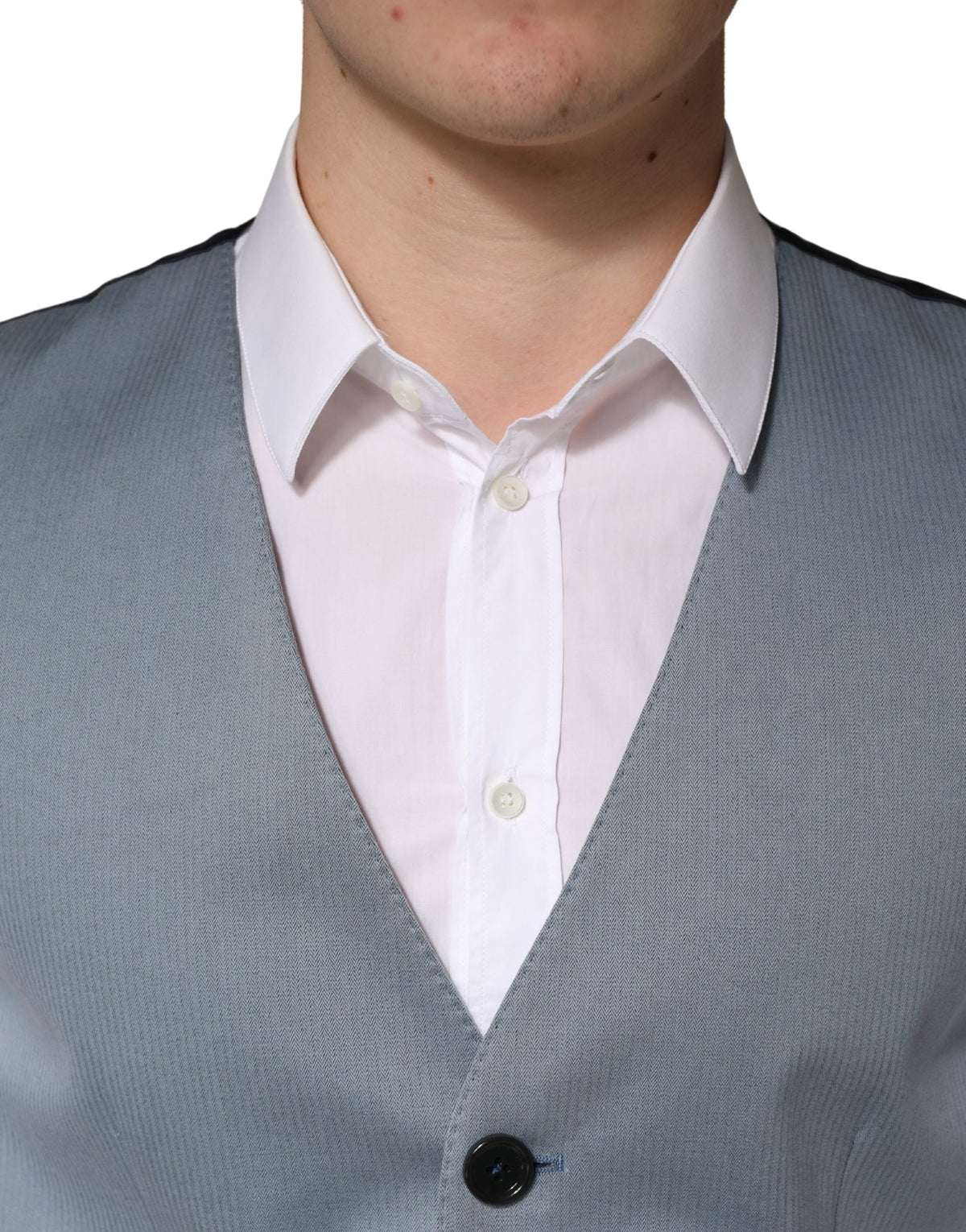 Gray Wool Single Breasted Men Waistcoat Vest