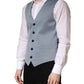 Gray Wool Single Breasted Men Waistcoat Vest
