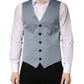 Gray Wool Single Breasted Men Waistcoat Vest