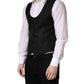 Black Wool Single Breasted Waistcoat Vest