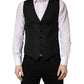 Black Stripe Single Breasted Waistcoat Vest