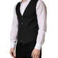 Black Stripe Single Breasted Waistcoat Vest