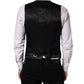Black Stripe Single Breasted Waistcoat Vest