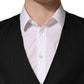 Black Stripe Single Breasted Waistcoat Vest