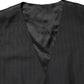 Black Stripe Single Breasted Waistcoat Vest