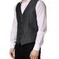 Dark Gray Single Breasted Men Waistcoat Vest