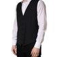 Black Wool Single Breasted Waistcoat Vest