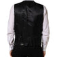 Black Wool Single Breasted Waistcoat Vest