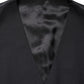 Black Wool Single Breasted Waistcoat Vest