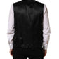Black Wool Single Breasted Waistcoat Vest