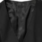 Black Wool Single Breasted Waistcoat Vest