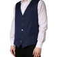 Navy Blue Wool Dress Formal Waistcoat Vest
