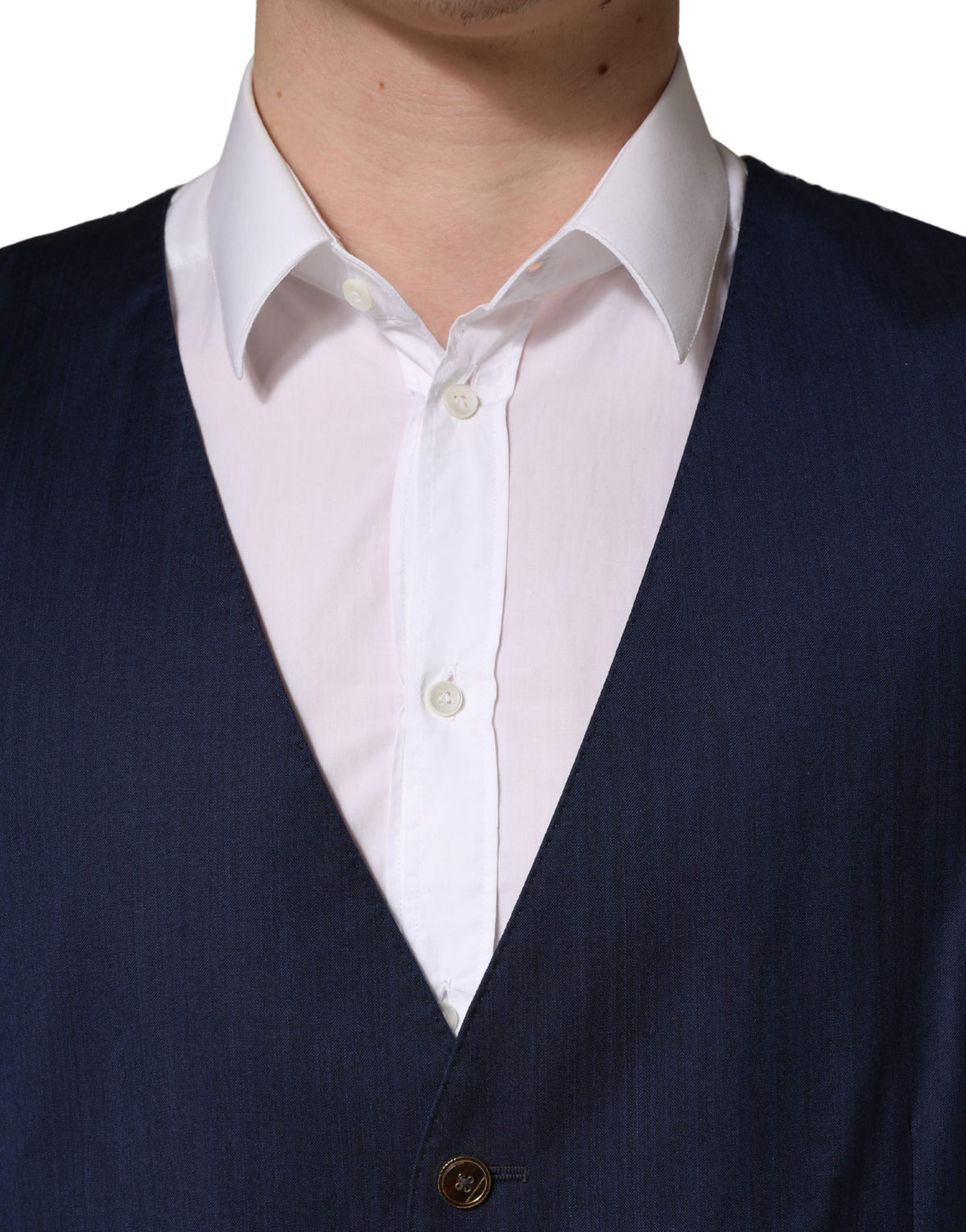 Navy Blue Wool Dress Formal Waistcoat Vest