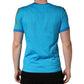Blue Palm Tree Print Cotton CrewNeck T-shirt