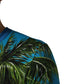 Blue Palm Tree Print Cotton CrewNeck T-shirt