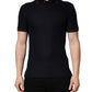 Dark Blue Silk Short Sleeve Men Polo T-shirt