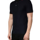 Dark Blue Silk Short Sleeve Men Polo T-shirt