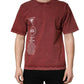 Maroon Print Round Neck Short Sleeve T-shirt