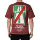Maroon Print Round Neck Short Sleeve T-shirt