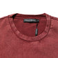 Maroon Print Round Neck Short Sleeve T-shirt