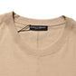 Beige Cotton Roundneck Oversized Fit T-shirt
