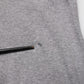Gray Ribbed Cotton Long-Sleeve Henley  T-shirt
