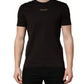 Brown Logo Embroidered Men Crew Neck T-shirt