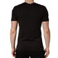 Brown Logo Embroidered Men Crew Neck T-shirt