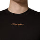 Brown Logo Embroidered Men Crew Neck T-shirt