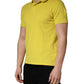 Yellow Short Sleeve Pique Men Cotton Polo Shirt T-shirt