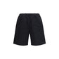 Black Cotton Bermuda Shorts