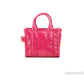 Marc Jacobs The Shiny Crinkle Micro Tote Magenta Leather Crossbody Bag Handbag