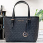 Michael Kors XS Carry All Jet Set Travel Womens Tote (BLACK SIG/GOLD)