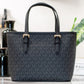 Michael Kors XS Carry All Jet Set Travel Womens Tote (BLACK SIG/GOLD)
