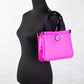 Marc Jacobs Small Neon Fuchsia Nylon Fabric Tote Convertible Bag Purse