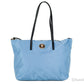 Versace Portuna Medusa Medium Cornflower Blue Nylon Leather Tote Bag Purse
